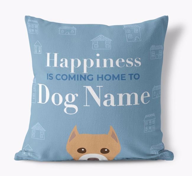 Happiness Is: Personalized {breedFullName} Canvas Pillow